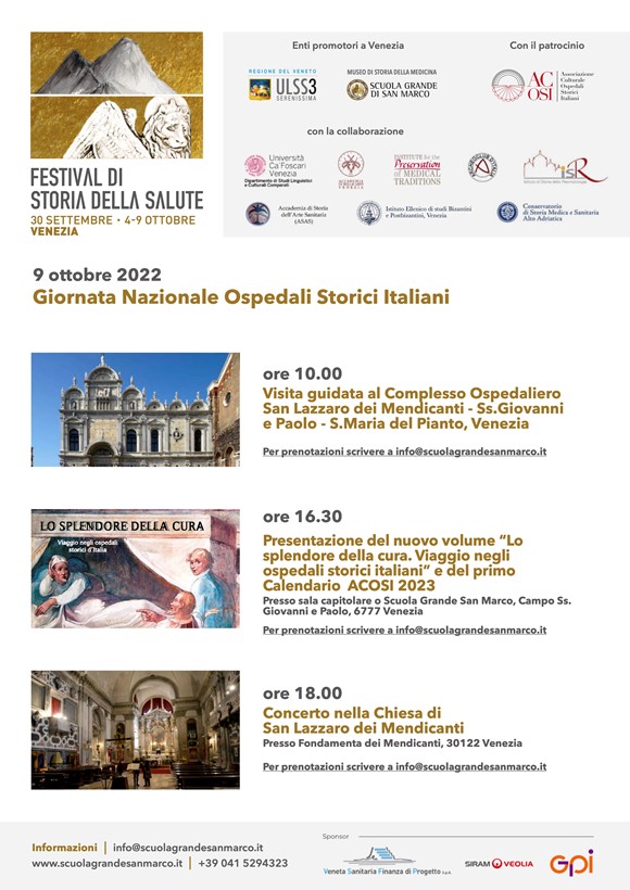 Programma della Giornata Ospedali Storici a Venezia