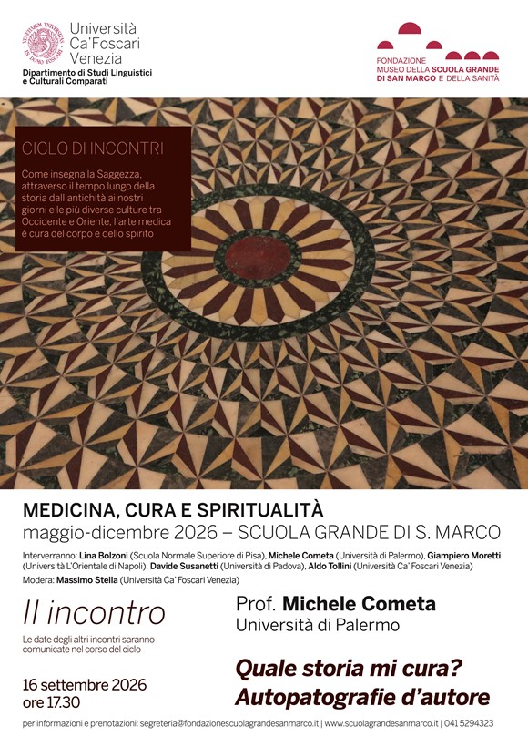 MEDICINA, CURA E SPIRITUALIT�, SCUOLA GRANDE DI S. MARCO, 16 settembre 2026